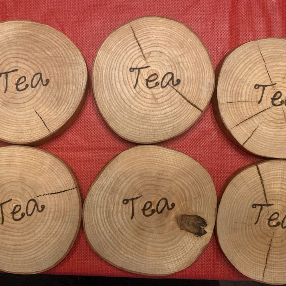Wooden Tea Coasters Set